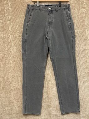 Abercrombie & Fitch Men's Baggy Rigid Denim Jeans 32x34 Grey